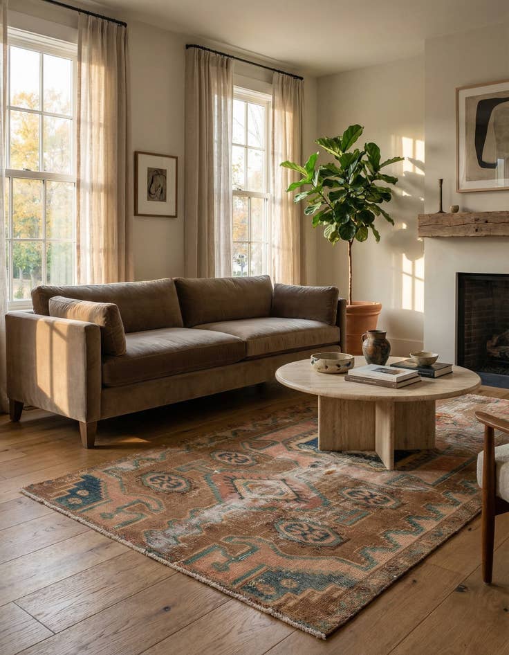 Detail image of 3' 8 x 8' 1  Hand Knotted Ultra Vintage Persian Wool Runner Rug