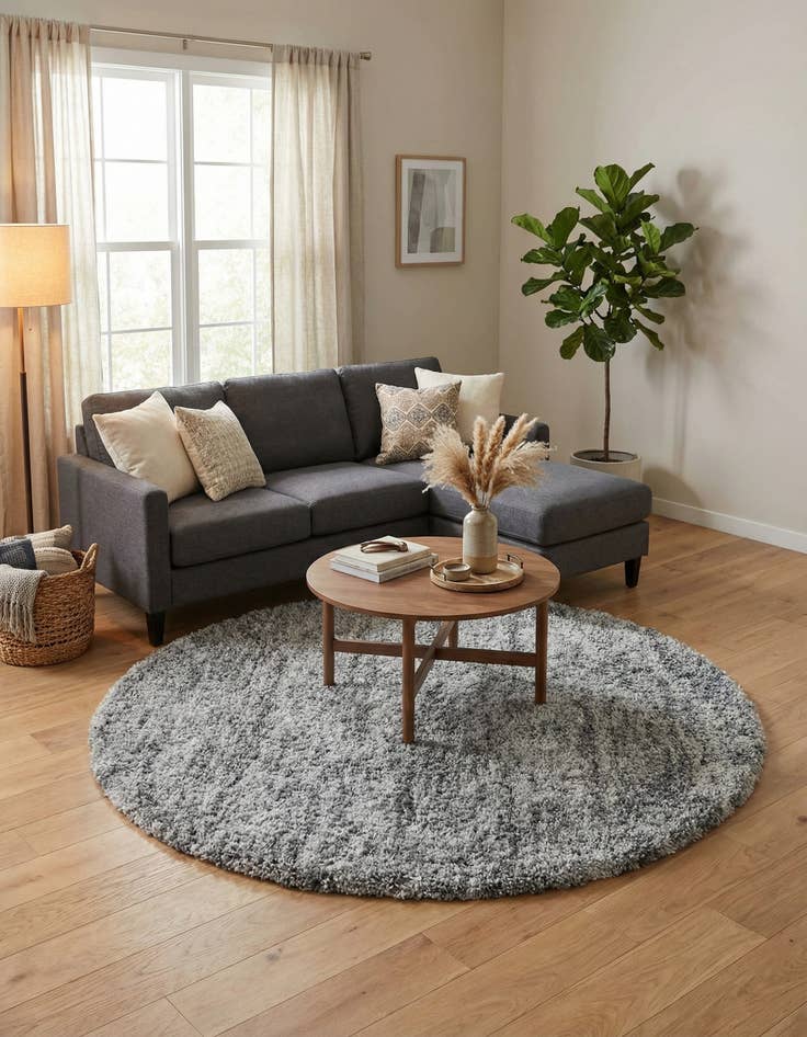 Detail image of  5' x 5' Athena Shag Round Rug