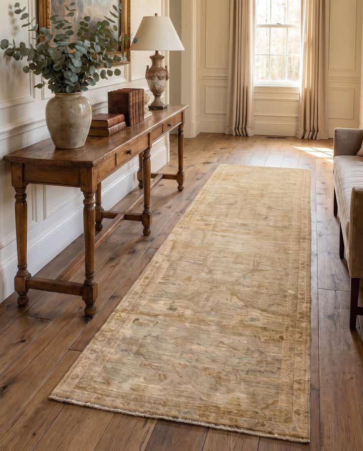 3' 3 x 11' 8 Hand Knotted Oushak Wool Runner Rug