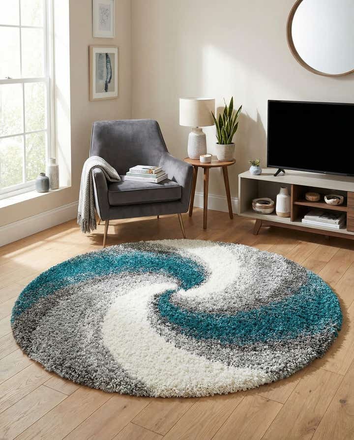 6' x 6' Soft Touch Shag Round Rug