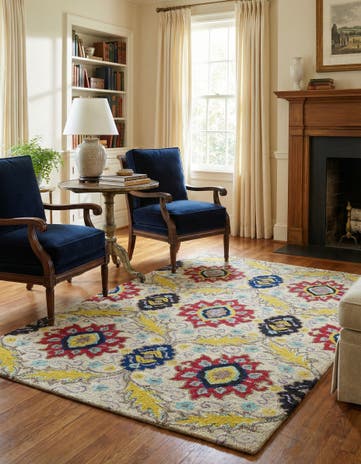 5' x 7' 10 Agra Wool Rug