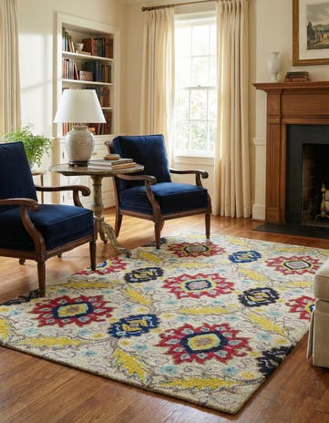 5' x 7' 10 Agra Wool Rug
