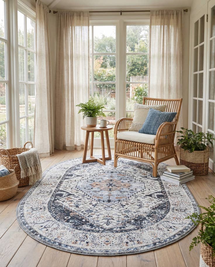 Detail image of 4' 1 x 6' 1 Yara Oval Rug