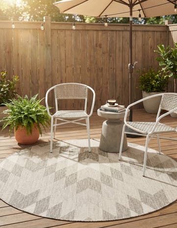 6' x 6' Easy-Clean Modern Indoor / Outdoor Round Rug