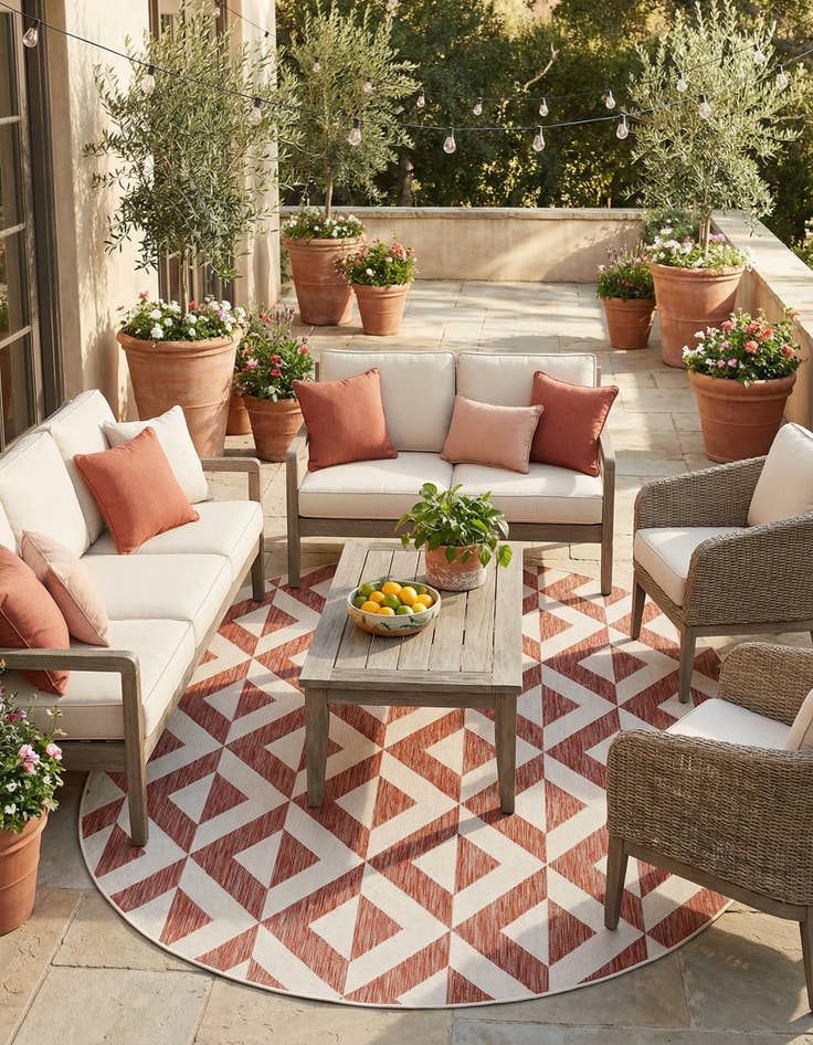 Detail image of 7' 10 x 10'  Washable Jill Zarin Napa Indoor / Outdoor Oval Rug