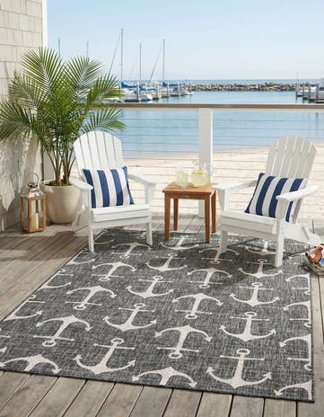 6' x 9' Easy-Clean Coastal Indoor / Outdoor Rug