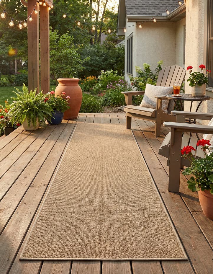 2' 7 x 12' Easy-Clean Solid Indoor / Outdoor ...