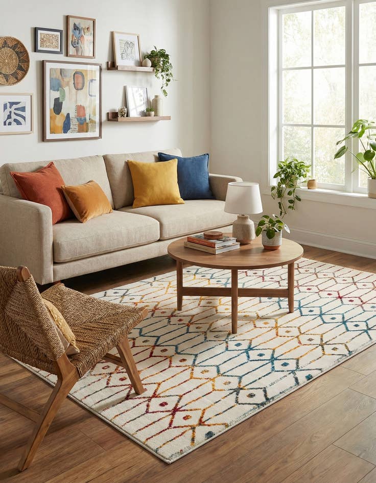 Detail image of 4' x 6' Lattice Trellis Rug