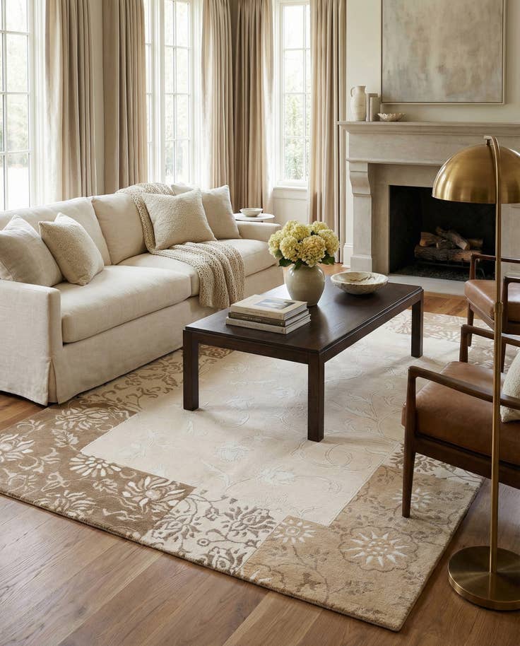 Detail image of 5' 9 x 8' Hand Knotted Darya Wool Rug