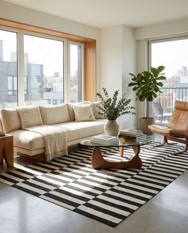 5' 6 x 7' 10 Hand Woven Kilim Modern Wool Rug