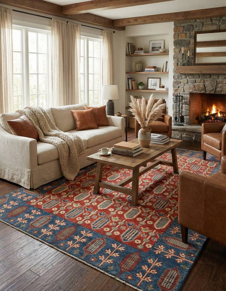 Detail image of 6' 6 x 9' 9  Hand Knotted Kazak Rug