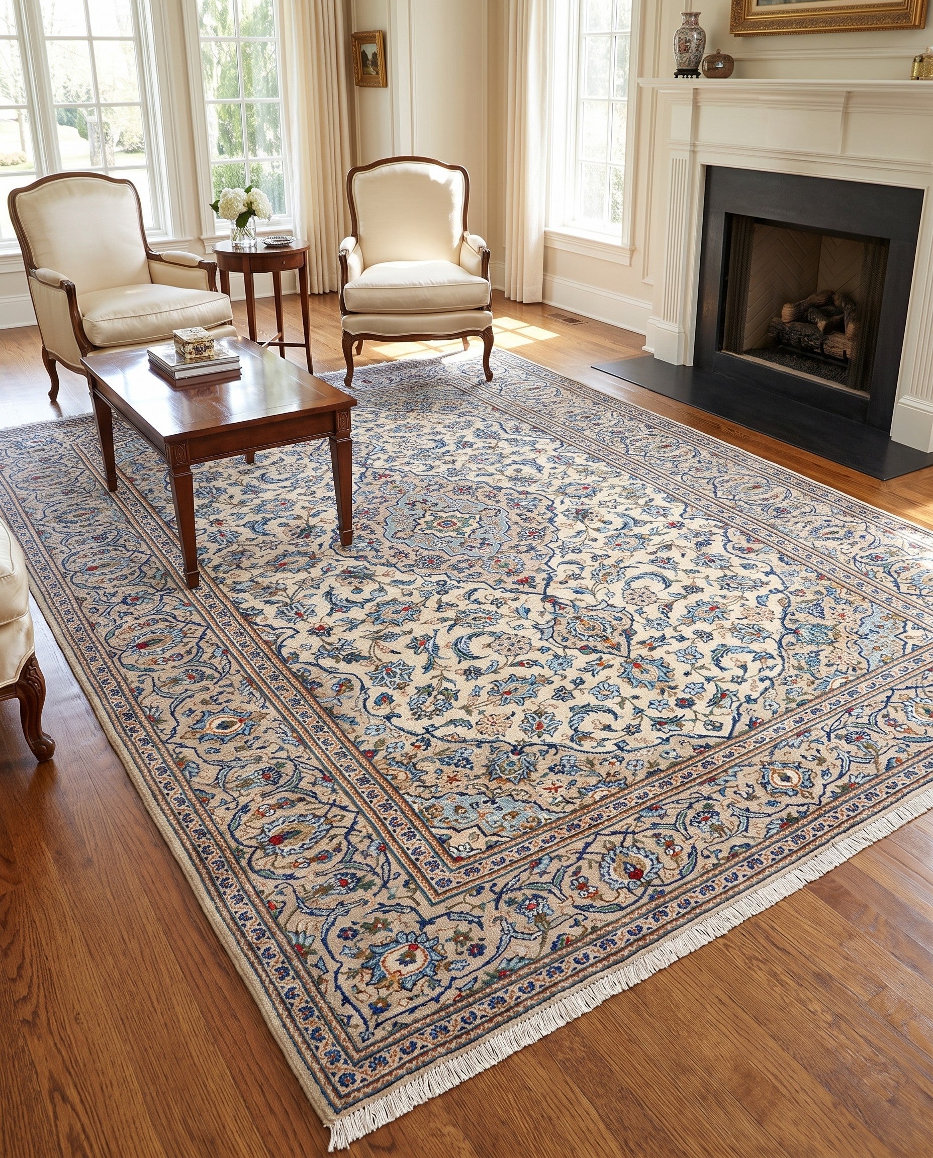 6' 5 x 9' 11 Kashan Wool Rug