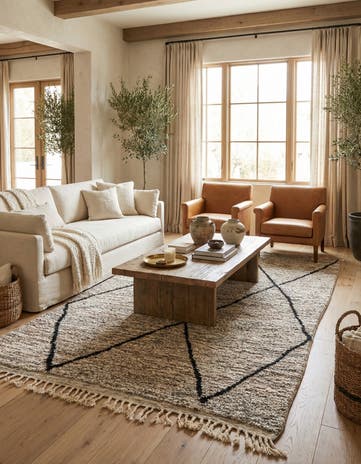 5' x 8' 6 Hand Knotted Moroccan Wool Rug