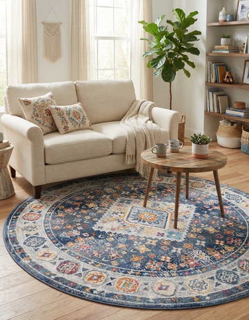 Blue Budapest Round Rug