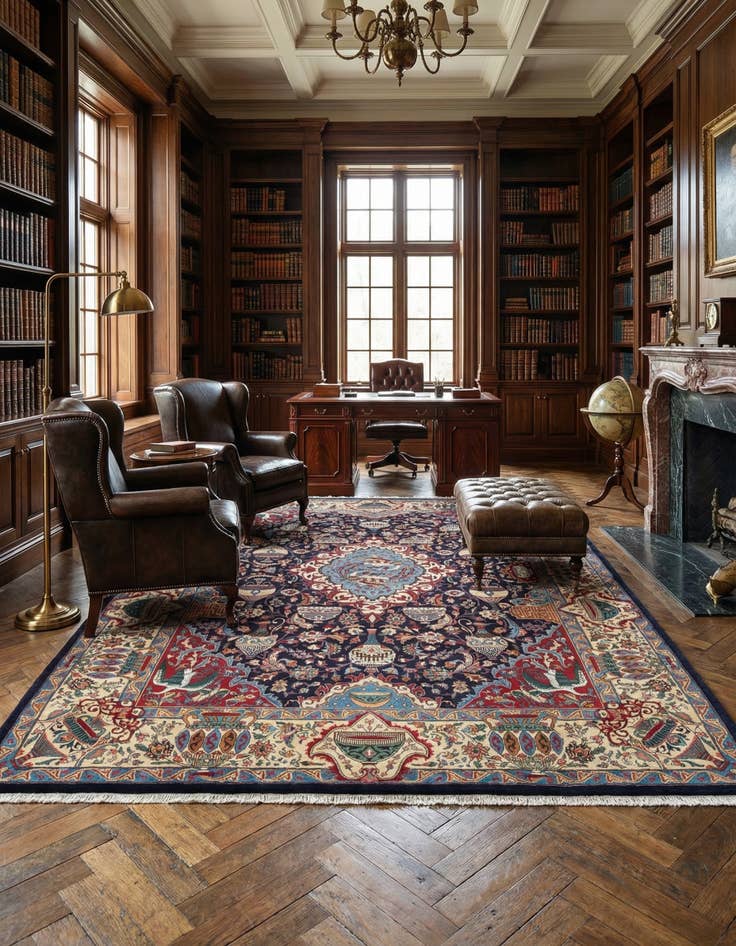 Detail image of 9' 5 x 12' 6 Kashmar Wool Rug