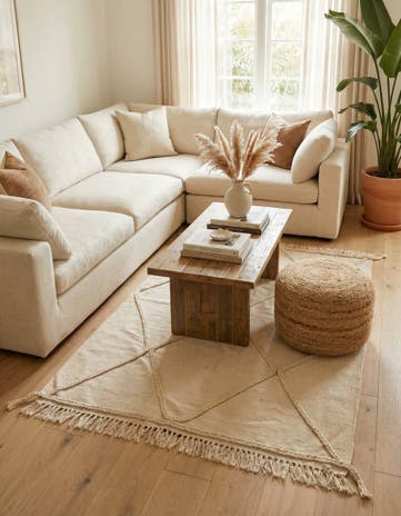 3' 5 x 5' Hand Woven Moroccan Wool Rug