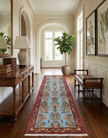 2' 7 x 13' 6 Hand Knotted Qom Persian Runner Rug