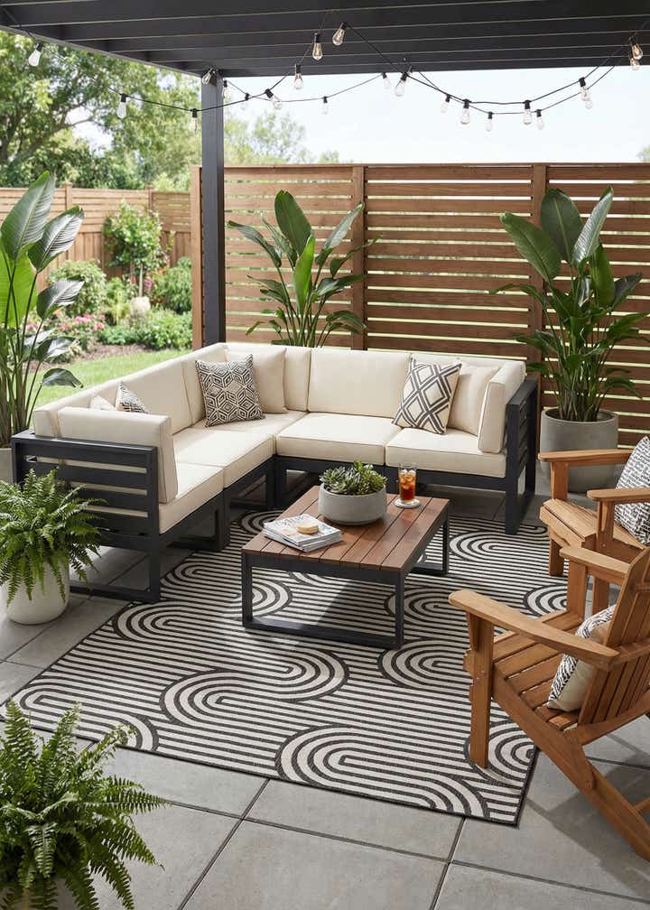 9' x 12' Easy-Clean Modern Indoor / Outdoor Rug