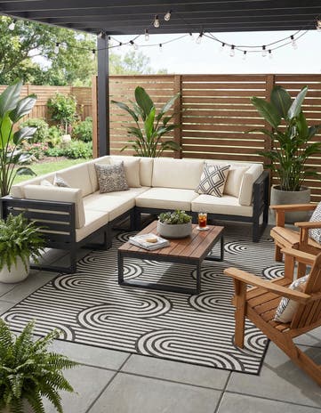 9' x 12' Easy-Clean Modern Indoor / Outdoor Rug