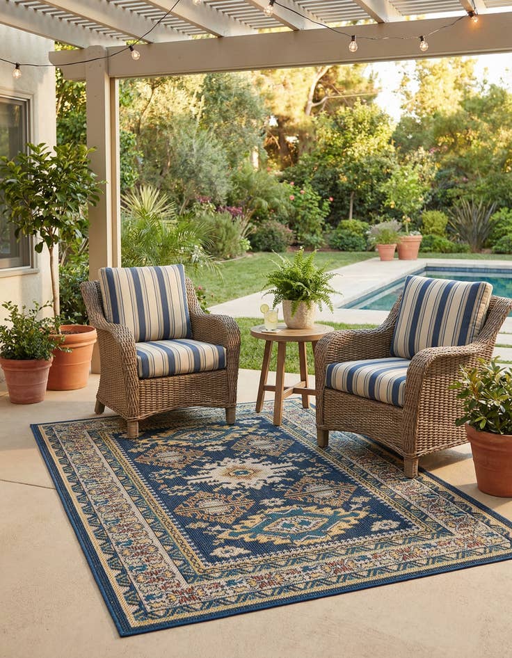 Detail image of 4' x 6'  Washable Baja Indoor / Outdoor Rug
