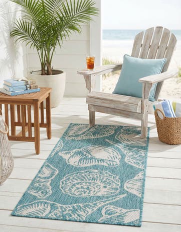 2' x 4' Easy-Clean Coastal Indoor / Outdoor Runner Rug