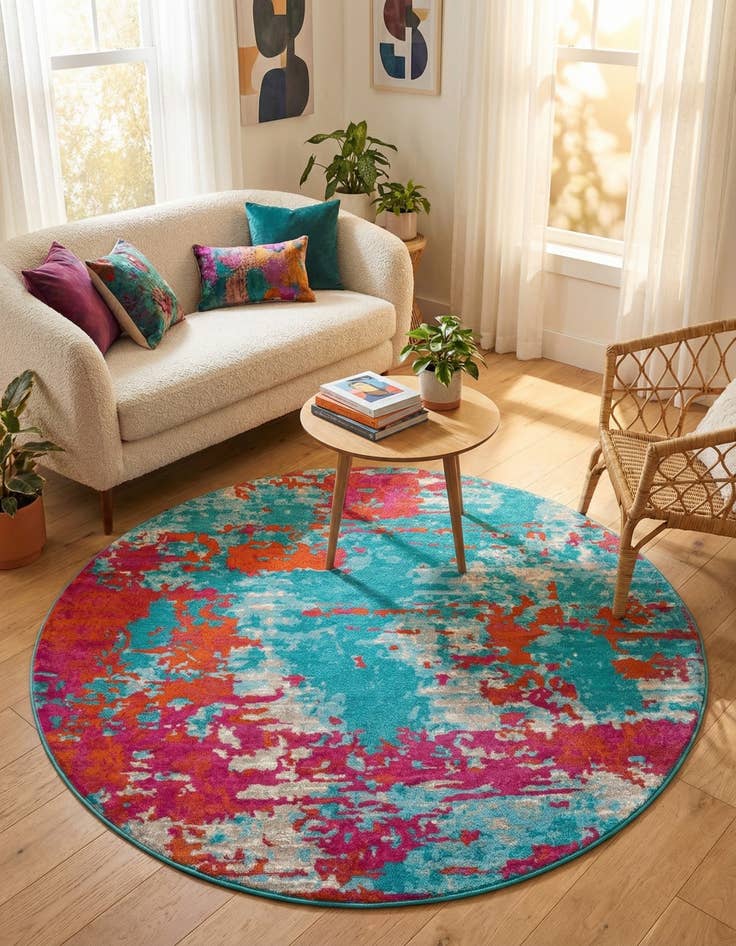Detail image of 7' x 7' Azalea Round Rug