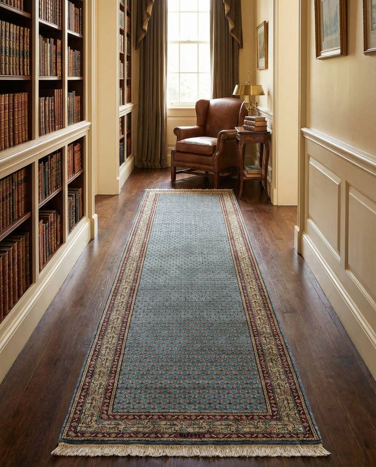 Detail image of 3' x 10' 9 Hand Knotted Mir Wool Runner Rug