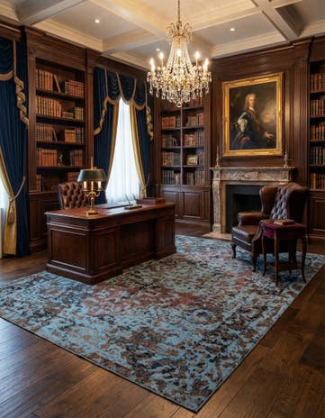7' 11 x 10' 8 Vintage Royal Wool Rug
