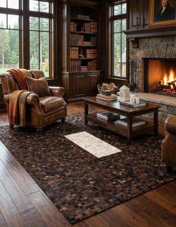 8' 1 x 9' 11 Cowhide Stocks Rug