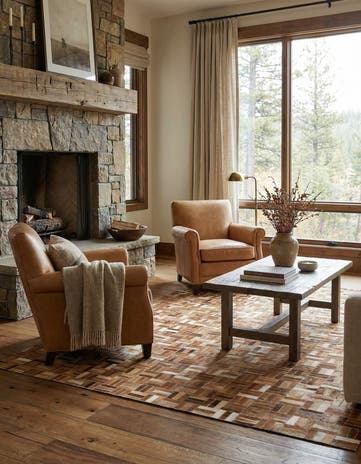 5' x 7' 10 Cowhide Leather Rug