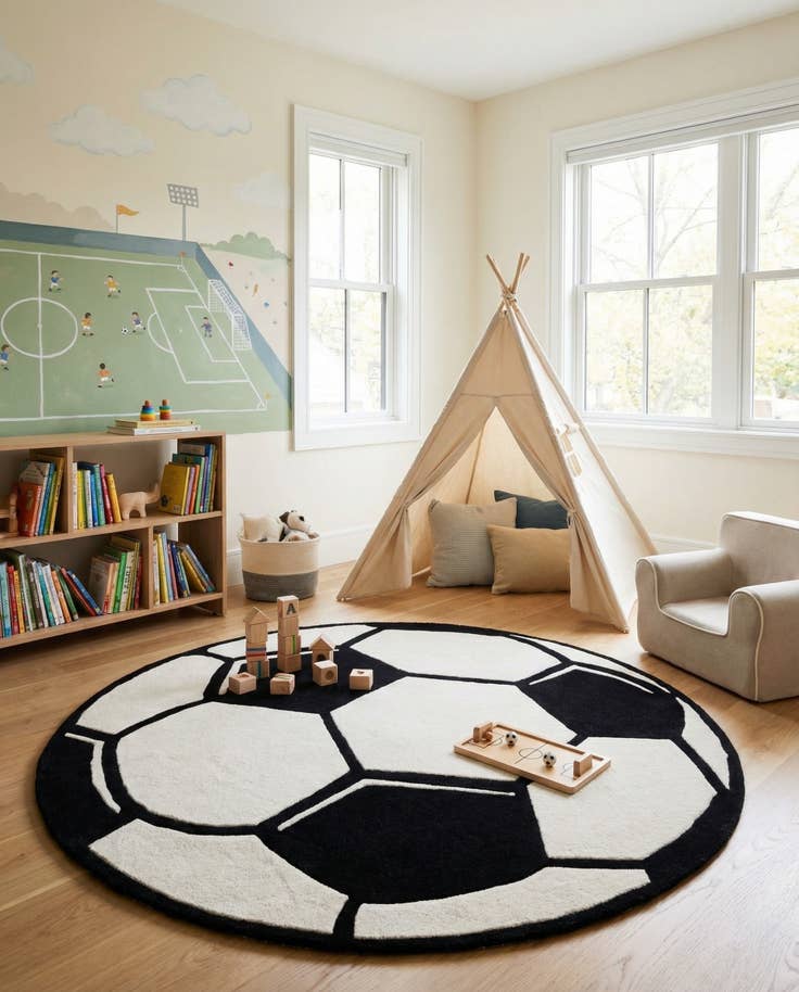 Detail image of 7' 10 x 7' 10 Playtime Kids Wool Freeform Rug