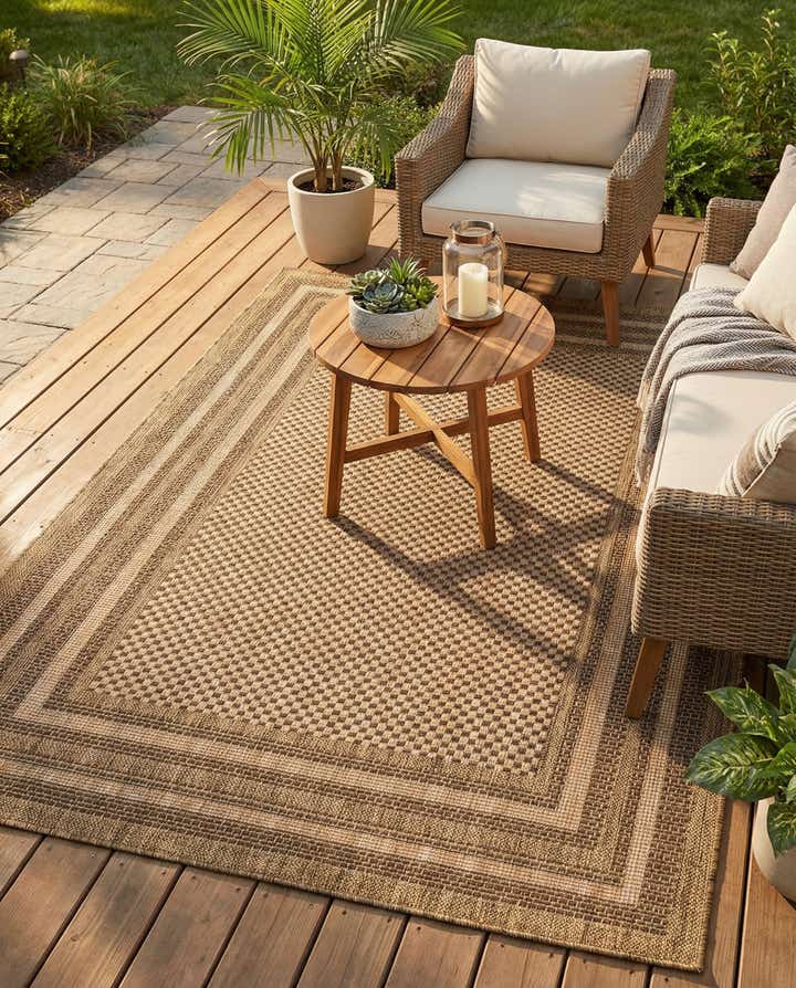 4' x 6' Easy-Clean Border Indoor / Outdoor Rug