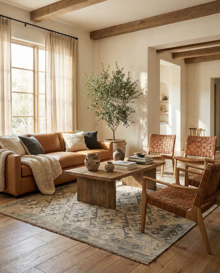 5' x 6' 8 Hand Woven Kilim Maymana Wool Rug