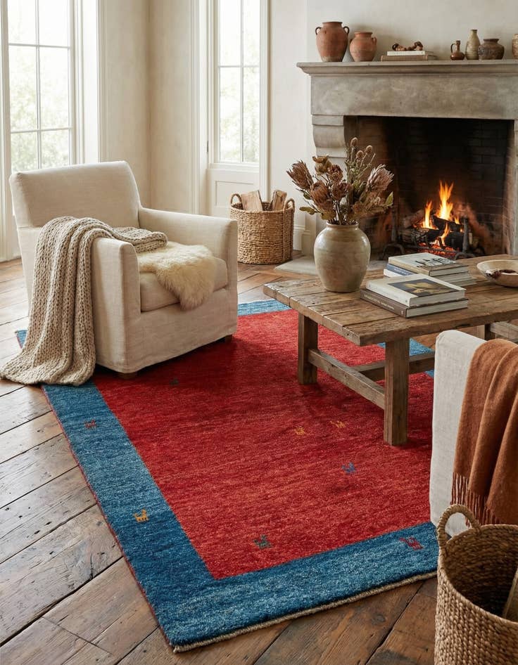 Detail image of 4' 11 x 6' 9 Gabbeh Shouli Rug