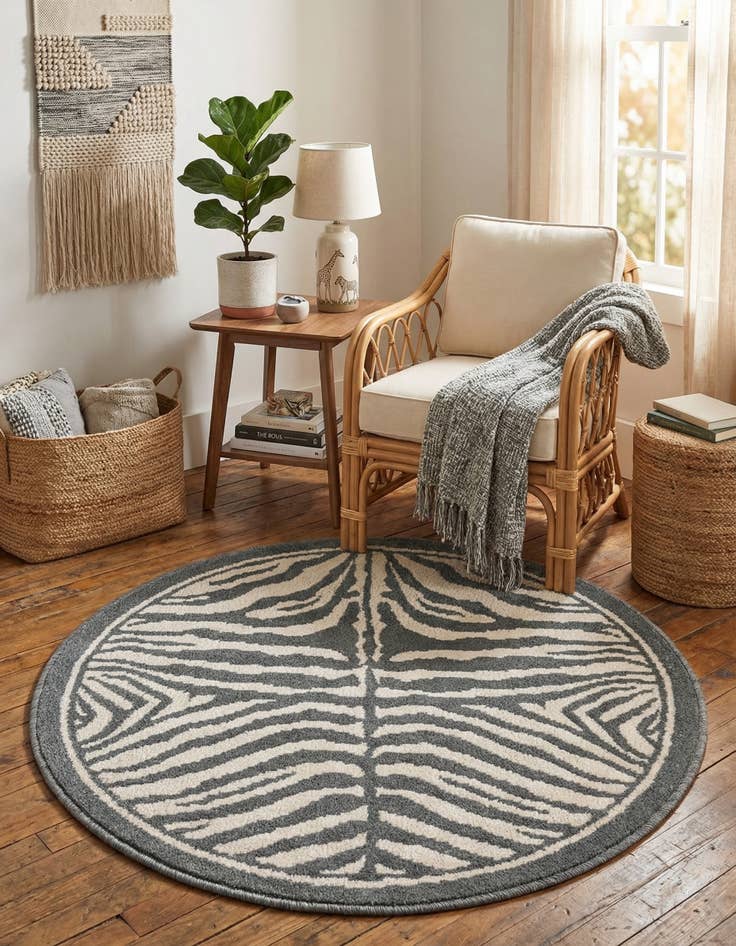 Detail image of 3' x 3' Safari Round Rug