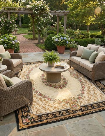 10' x 14' Easy-Clean Traditional Indoor / Outdoor Rug