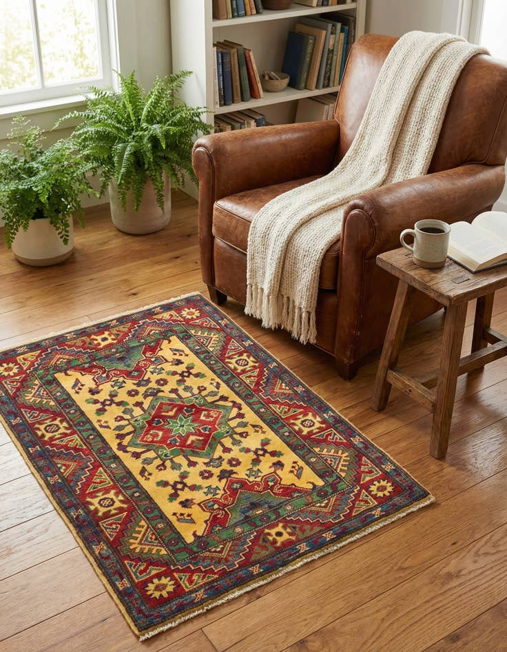 Detail image of 2' 10 x 3' 10  Hand Knotted Kazak Rug