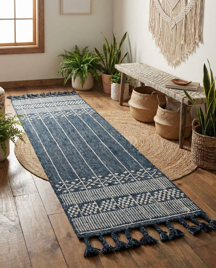 Detail image of 2' 2 x 8' 2 Easy-Clean Eco Bohemian Indoor / Outdoor Runner Rug