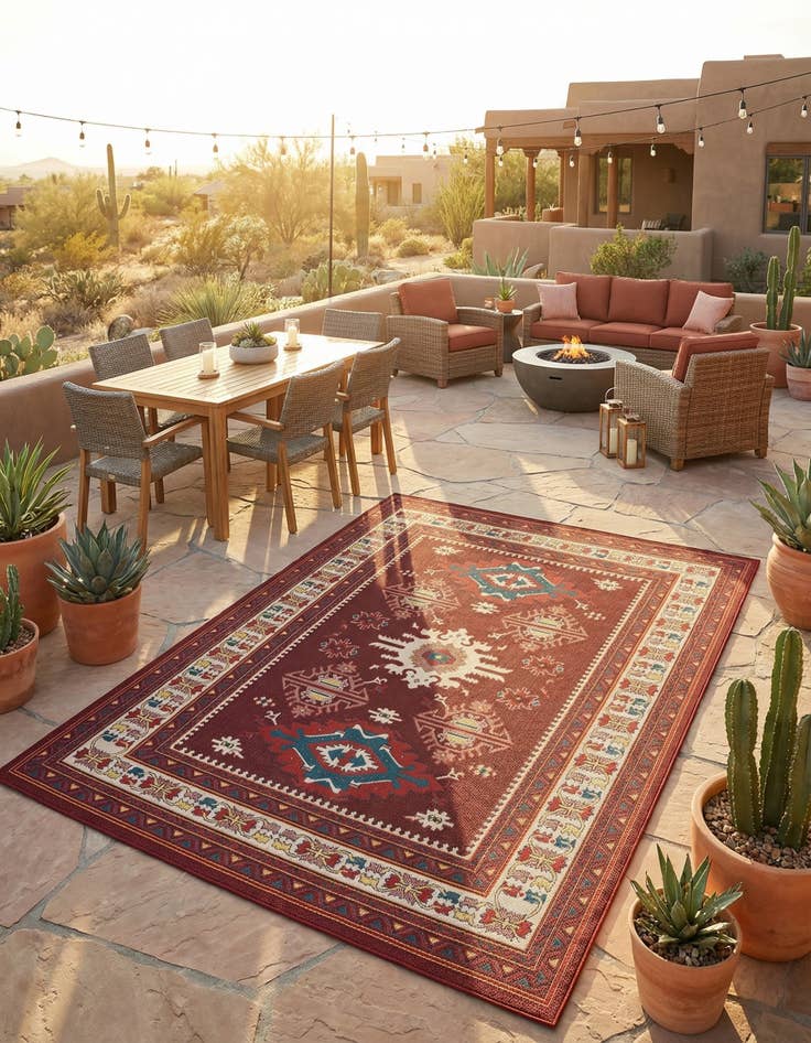 Detail image of 9' x 12'  Washable Baja Indoor / Outdoor Rug