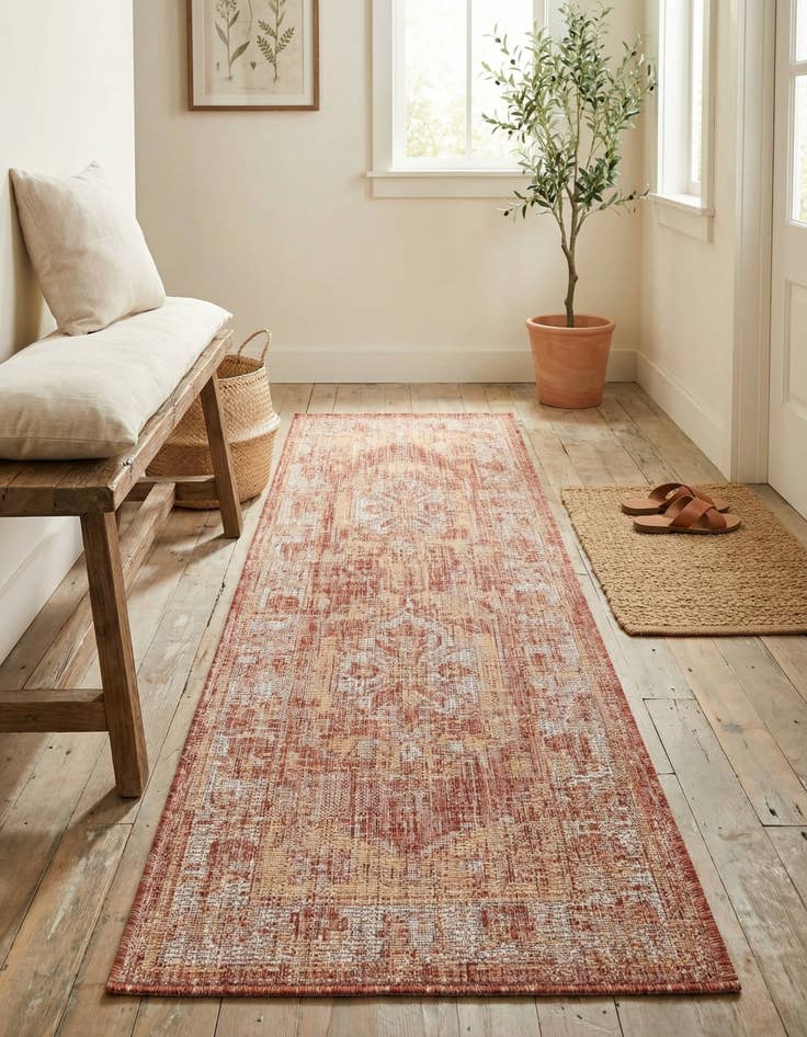 Detail image of  2' x 6'  Washable Traditional Indoor / Outdoor Runner Rug