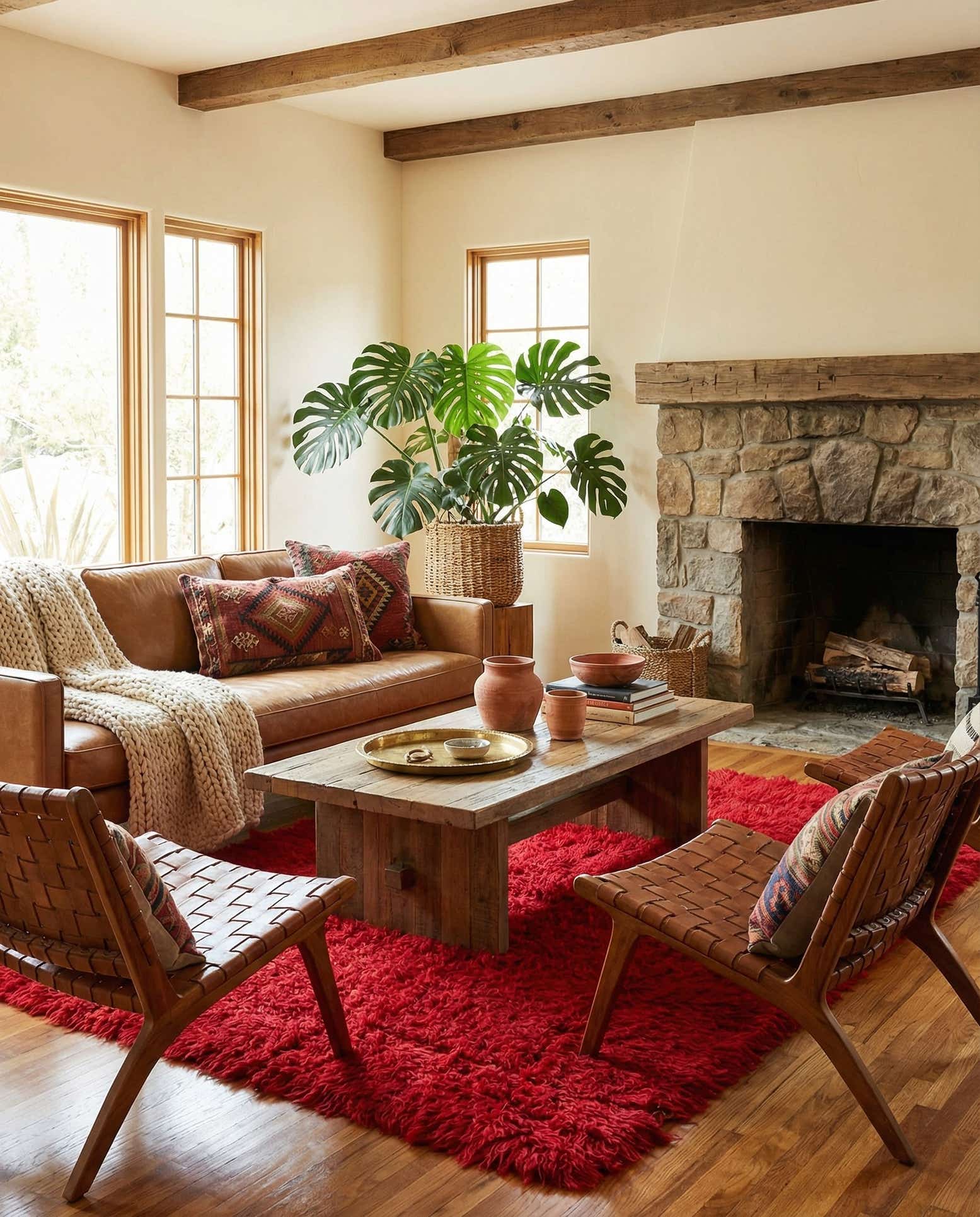 5' 4 x 8' Hand Knotted Moroccan Wool Rug
