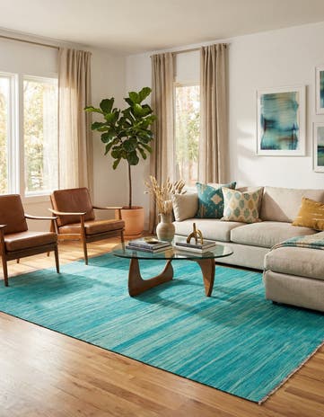 5' 4 x 8' Hand Woven Kilim Modern Wool Rug