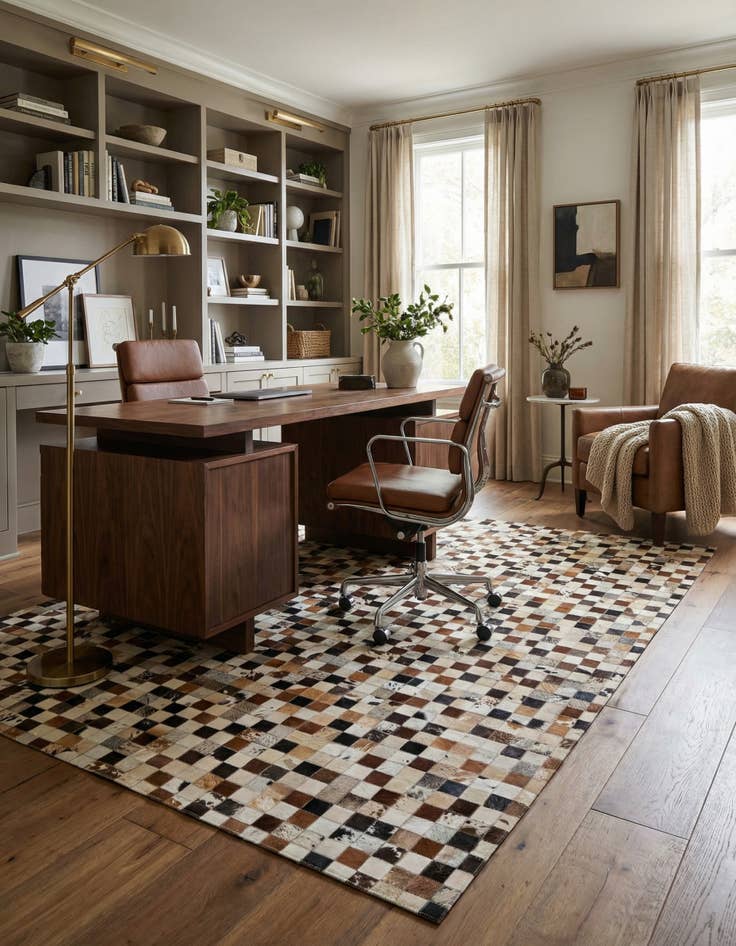 Detail image of 5' x 7' 11 Cowhide Stocks Rug