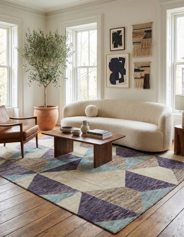 7' 8 x 9' 7 Hand Knotted Moroccan Wool Rug