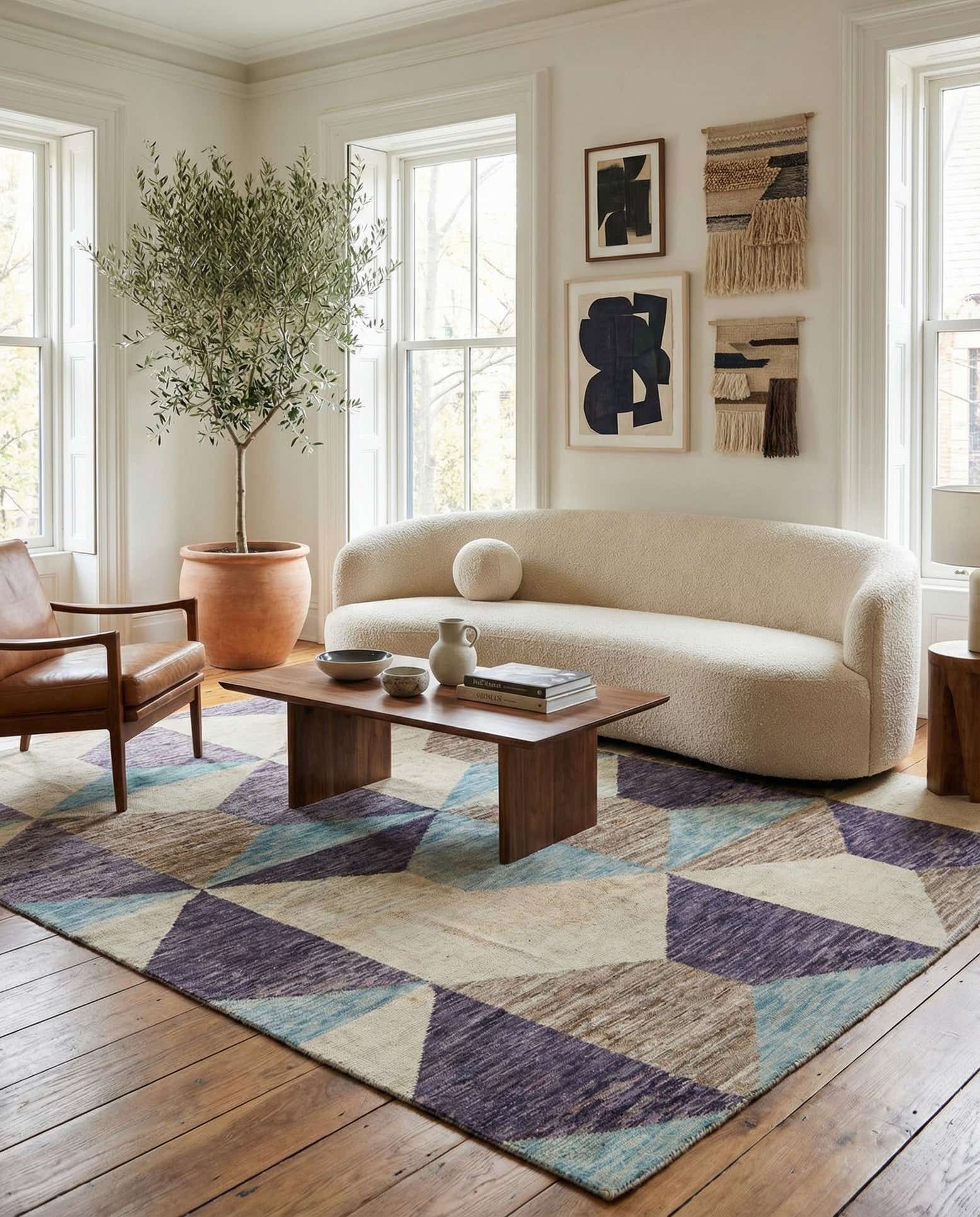 7' 8 x 9' 7 Hand Knotted Moroccan Wool Rug