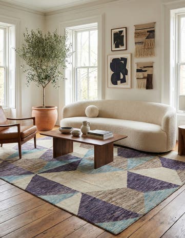 7' 8 x 9' 7 Hand Knotted Moroccan Wool Rug