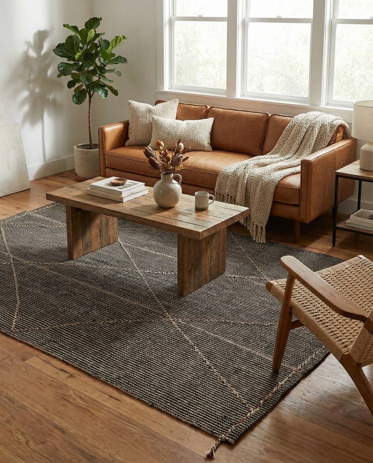 Detail image of 5' 10 x 9' 4 Hand Knotted Moroccan Wool Rug