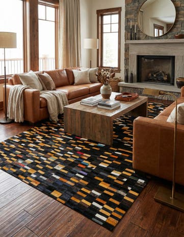5' 2 x 7' 10 Cowhide - Patchwork Rug