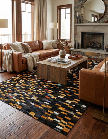 5' 2 x 7' 10 Cowhide - Patchwork Rug