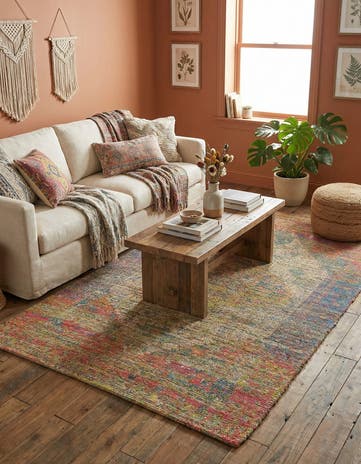 5' 3 x 8' Hand Woven Chenille Jute Rug